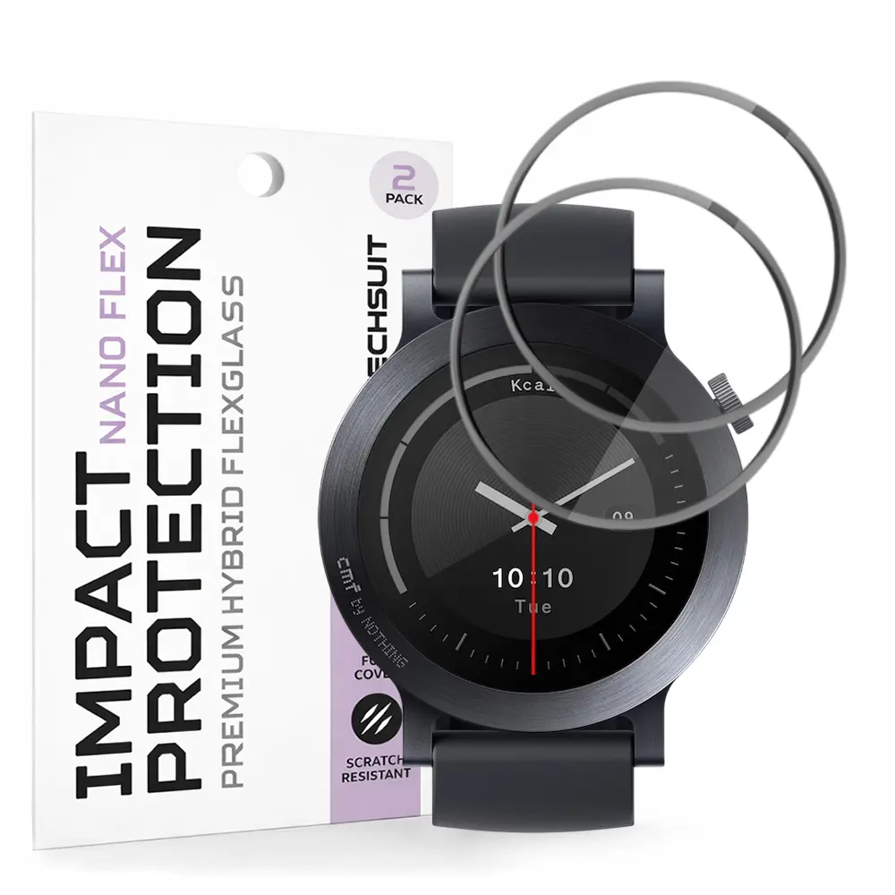 Techsuit Nano Flex, Nothing CMF Watch 3 Pro, 2 kusy, černé
