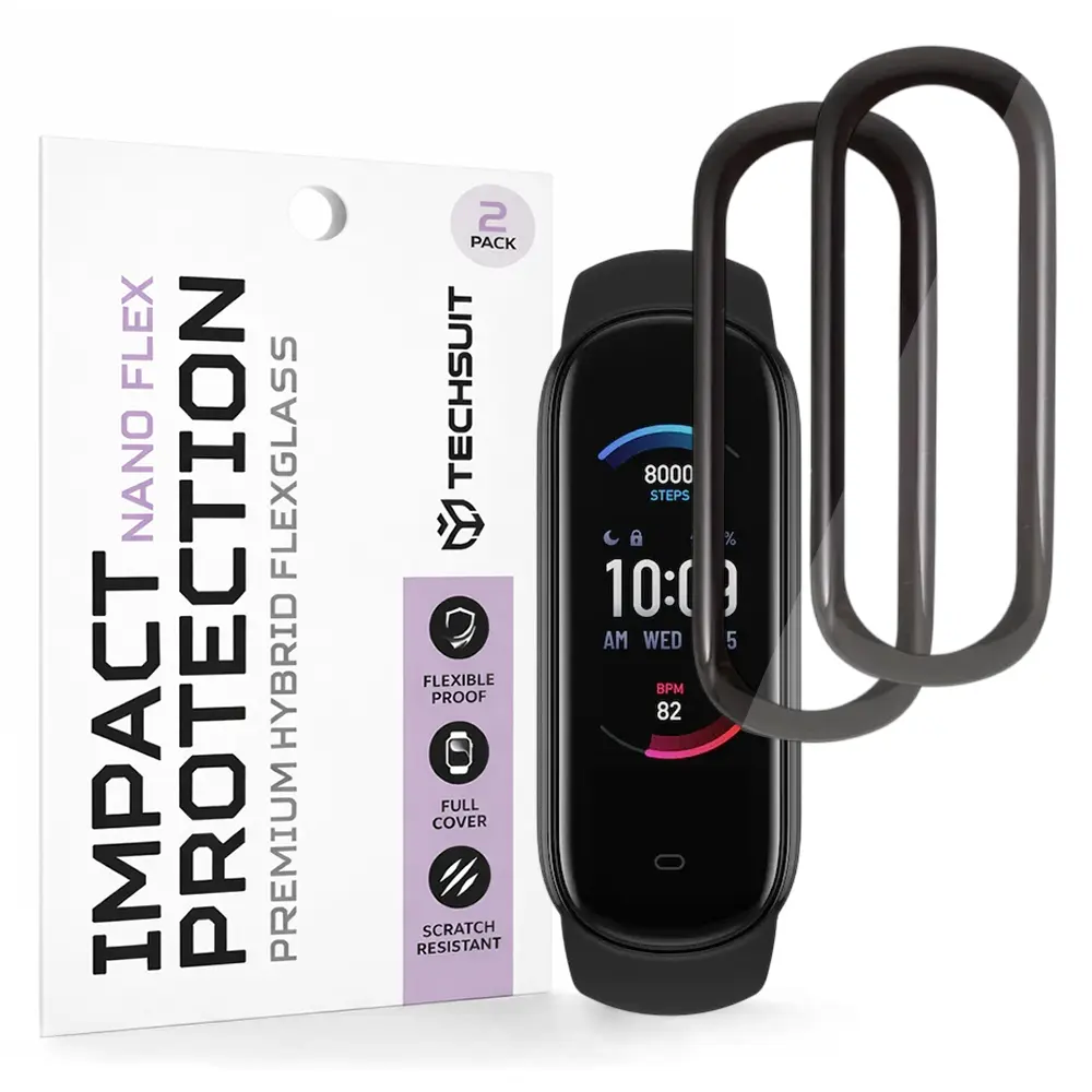 Techsuit Nano Flex, Amazfit Band 5, 2 kusy, černé
