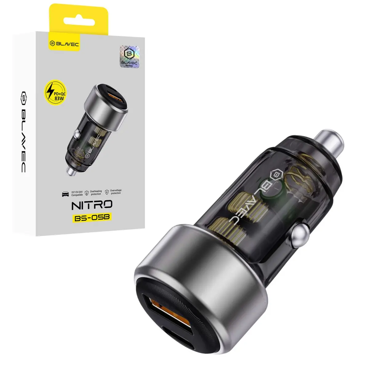 Adaptér do auta Blavec BS-05B Nitro 83W černý