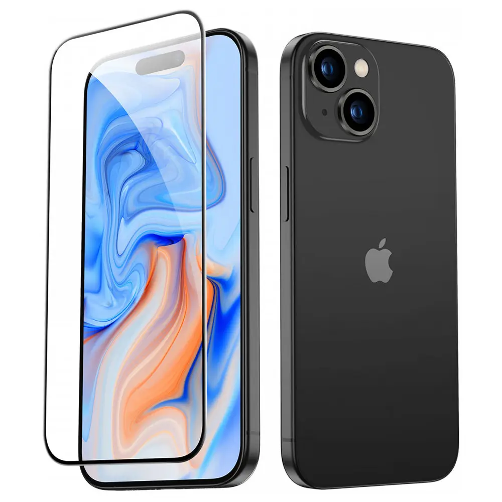 Tvrzené sklo ESR pro iPhone 15 s černým okrajem