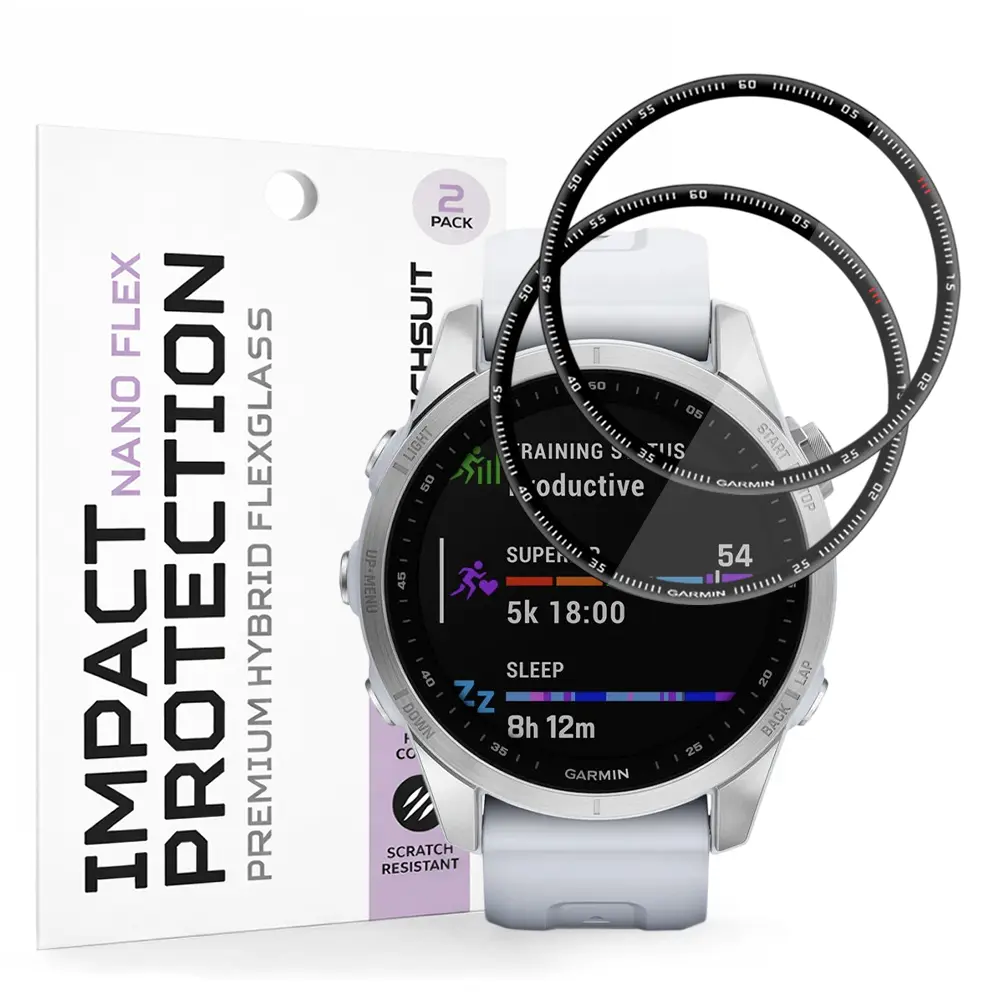 Ochranná fólie Techsuit Nano Flex (2 kusy) pro Garmin Fenix 7S černá