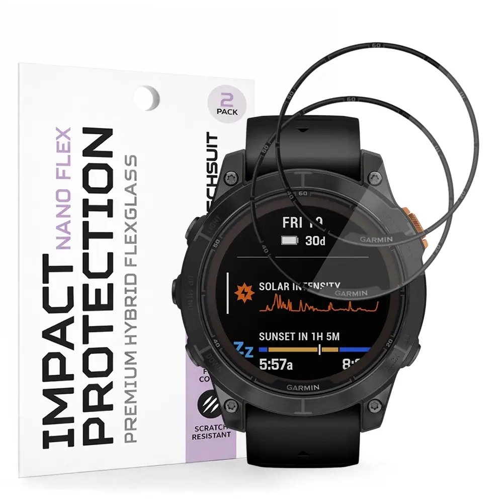 Ochranná fólie Techsuit Nano Flex (2 kusy) pro Garmin Fenix 7 Pro Solar černá
