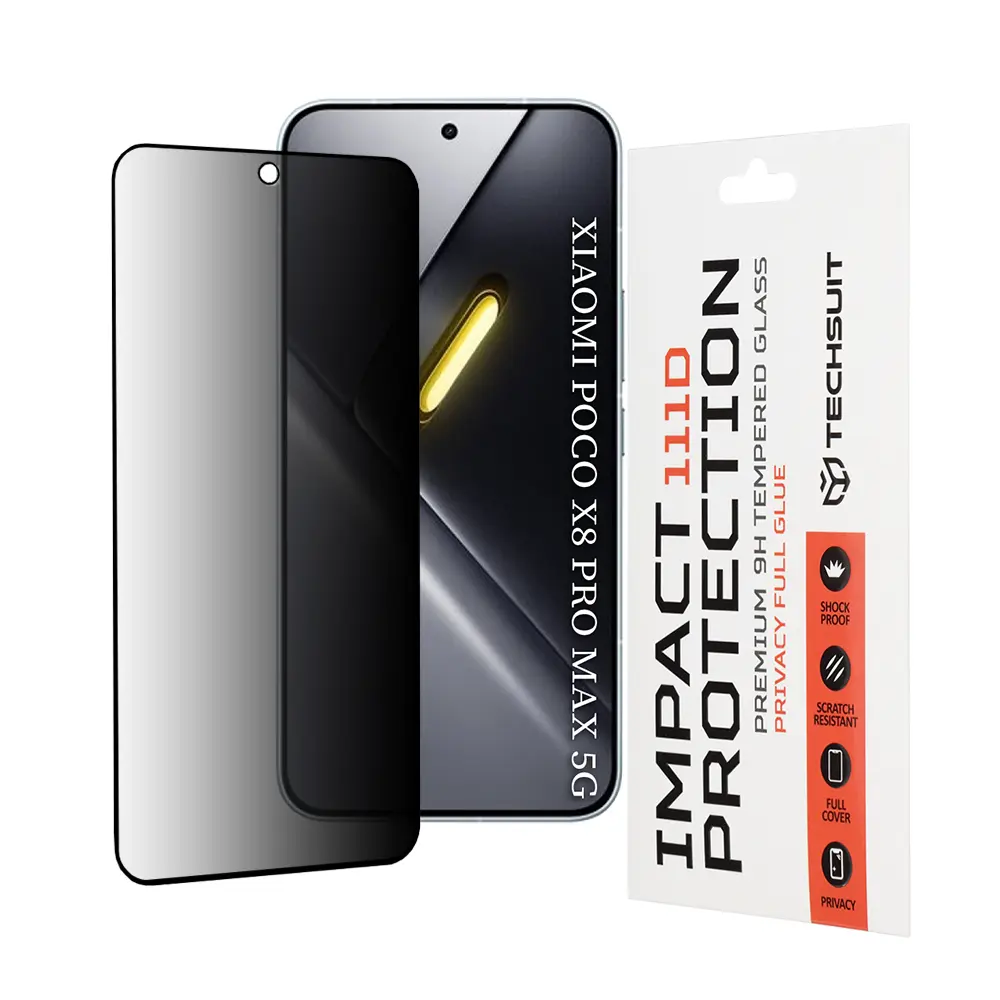 Techsuit - 111D Privacy Full Glue ochranné sklo pro Xiaomi Poco X8 Pro Max - černá