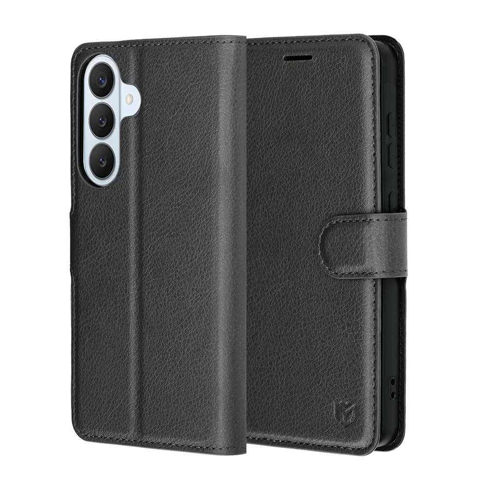 Flipové pouzdro Techsuit Leather Folio pro Samsung Galaxy S26 černé
