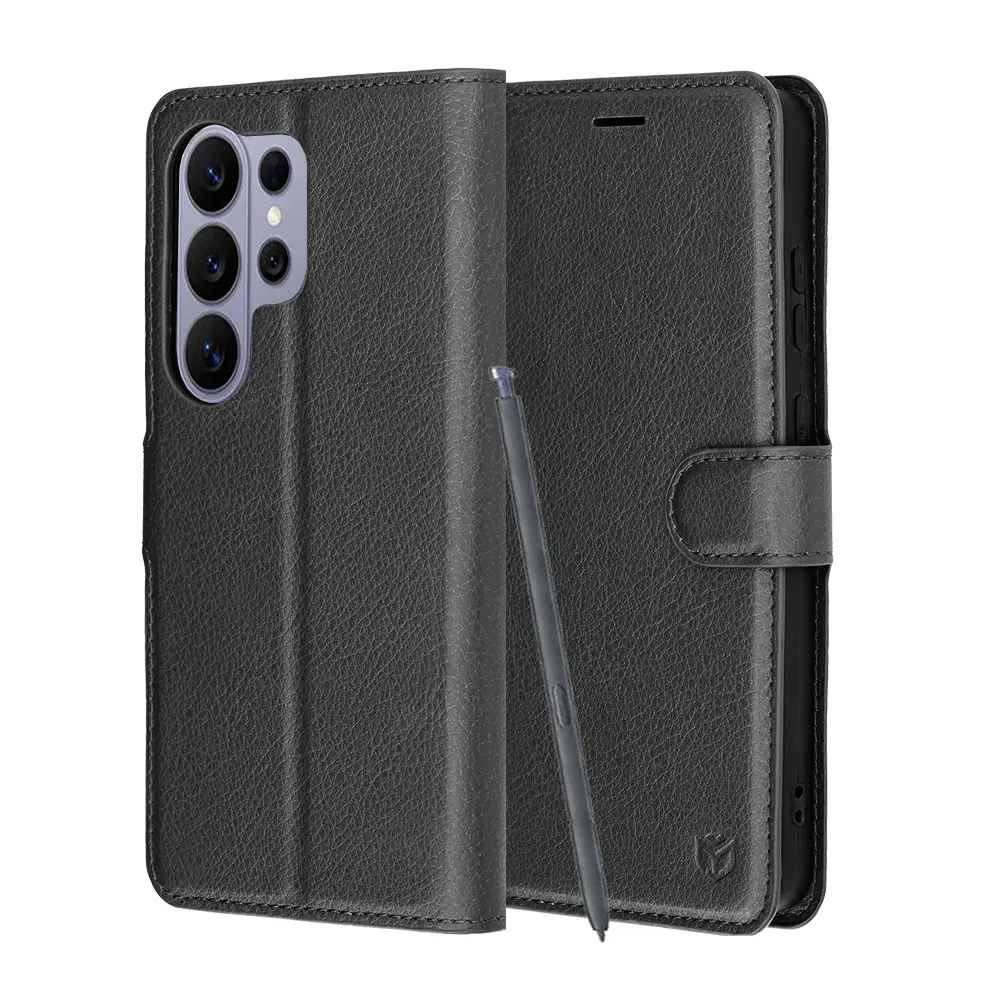 Flipové pouzdro Techsuit Leather Folio pro Samsung Galaxy S26 Ultra černé