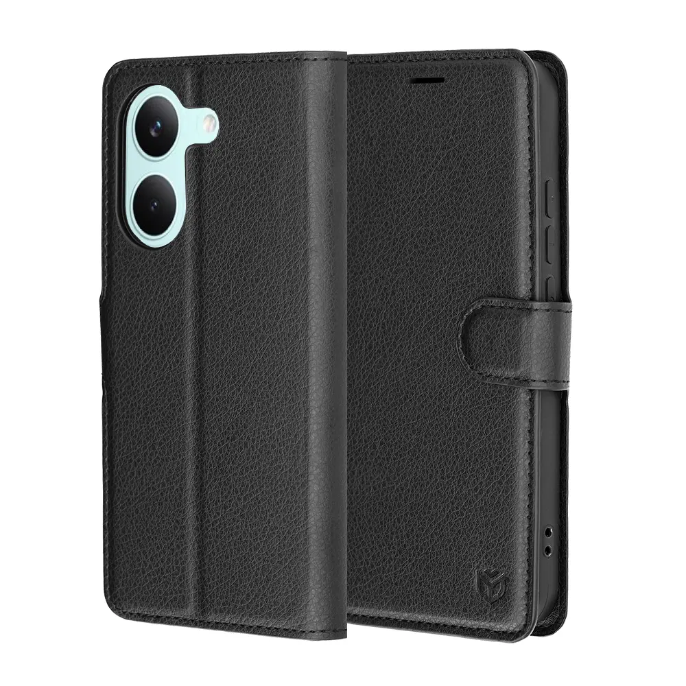 Flipové pouzdro Techsuit Leather Folio pro Xiaomi Poco X8 Pro černé