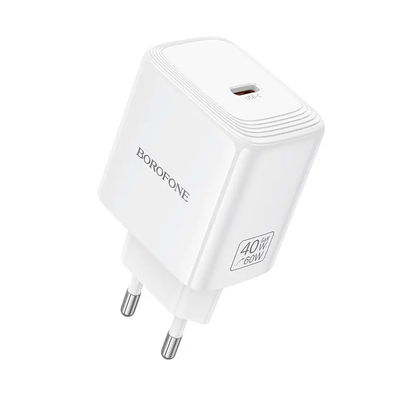 Adaptér Borofone BN33 Fuente GaN Typ C QC 3.0 PD 40W bílý