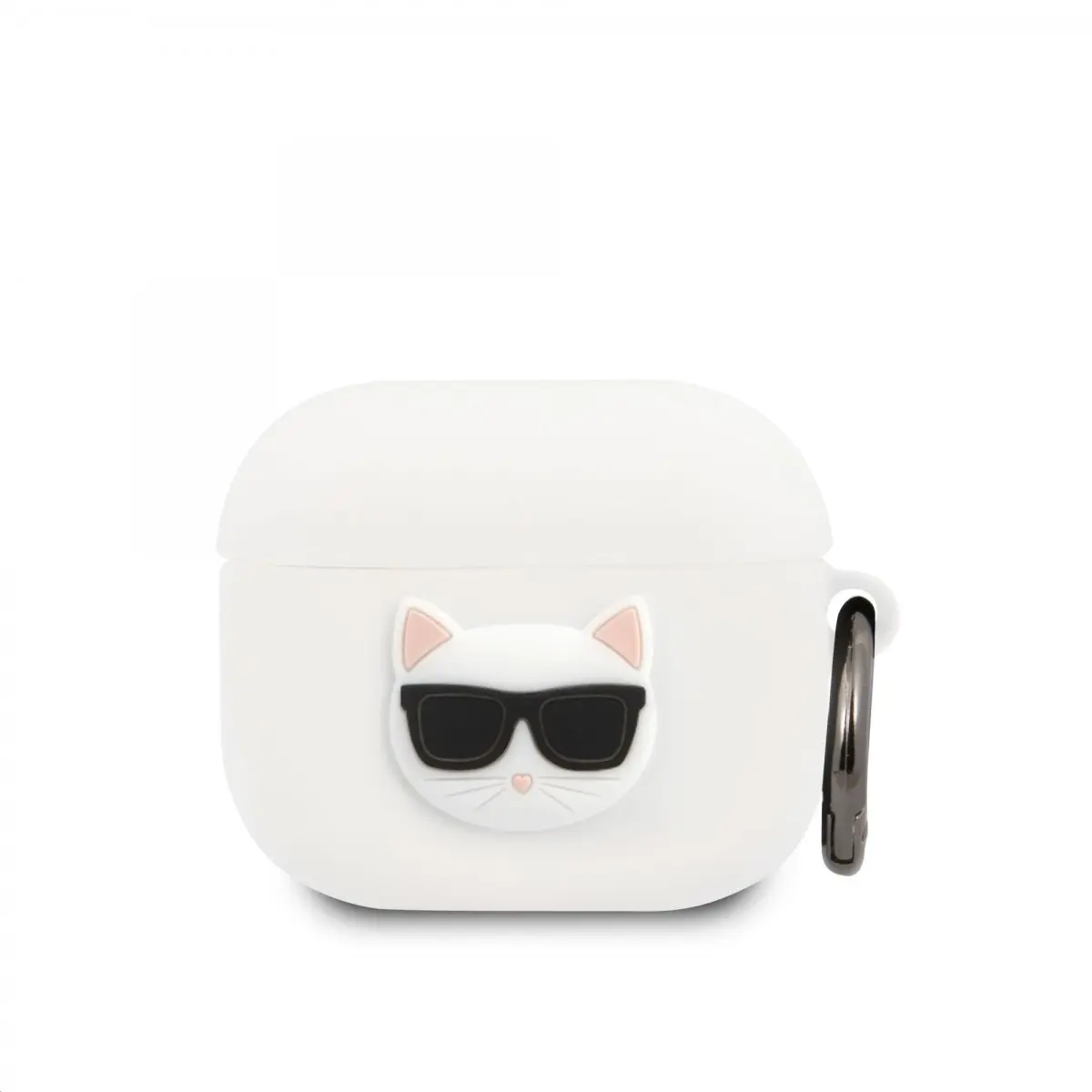 Pouzdro silikonové Karl Lagerfeld Choupette Head pro Airpods 3 bílé
