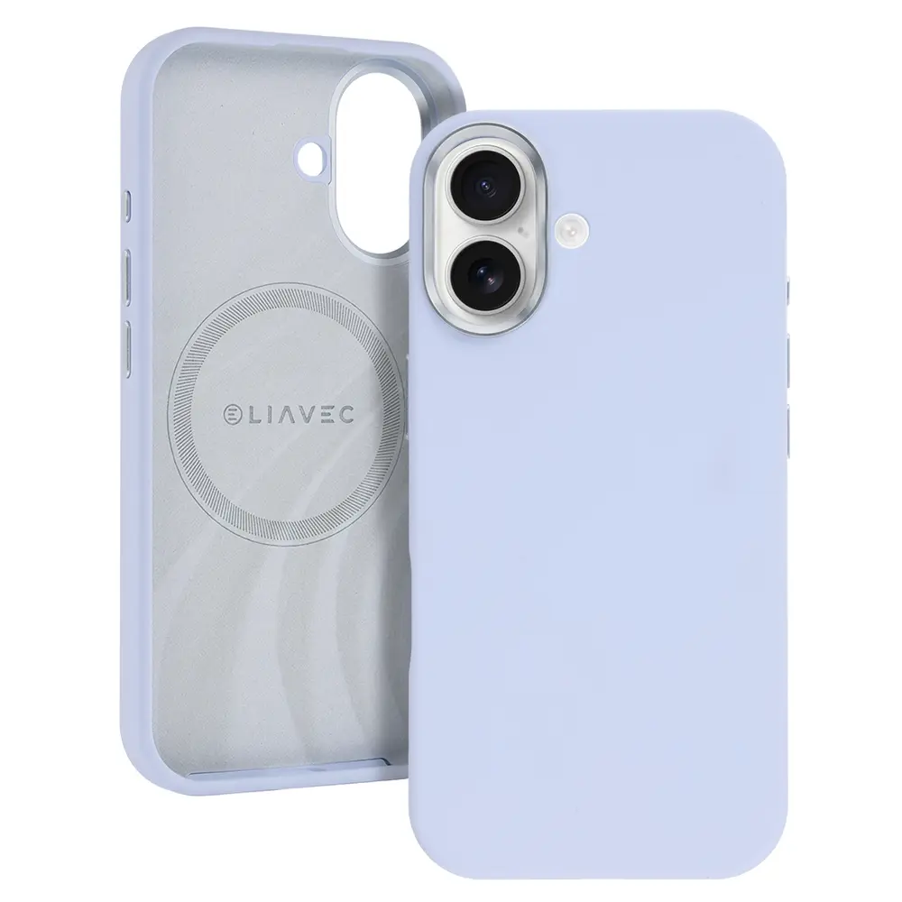 Silikonový kryt Liavec Silky s kovovým rámečkem fotoaparátu pro Apple iPhone 17 modrý