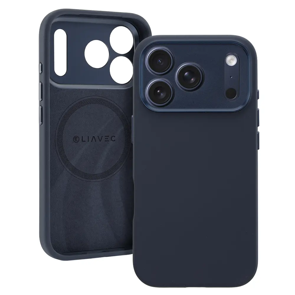 Kryt Liavec Silk Shield s kovovým rámečkem fotoaparátu pro Apple iPhone 17 Pro námořnicky modrý
