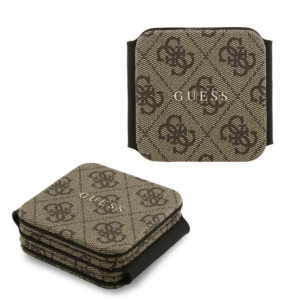 Guess PU 4G MagSafe Bezdrátová Nabíječka 3v1 Brown GUFWC4GEMW