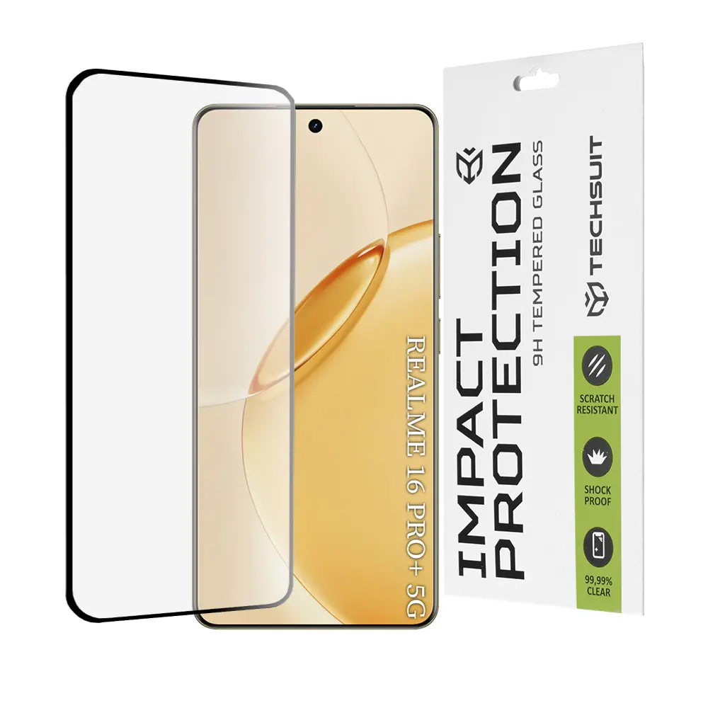 Tvrzené sklo Techsuit 111D Full Cover pro Realme 16 Pro+ černé