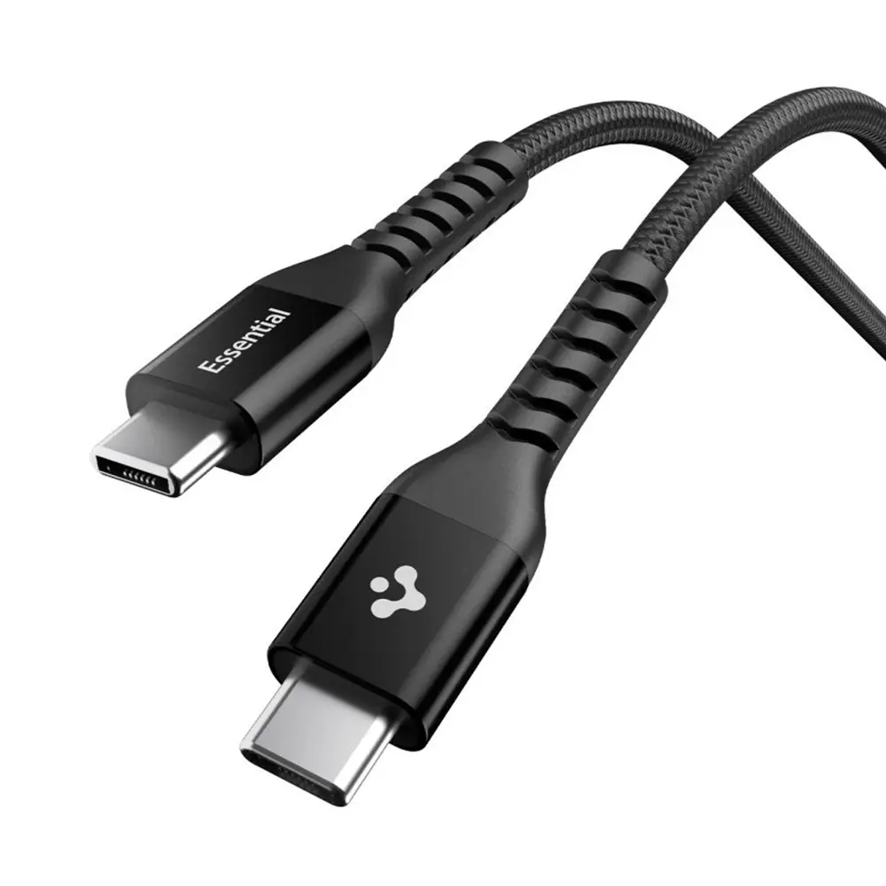 Kabel Spigen Essential EB10010CCA Type C na Type C 100W černý