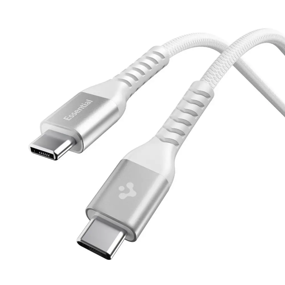 Kabel Spigen Essential EB10010CCA Type C na Type C 100W bílý