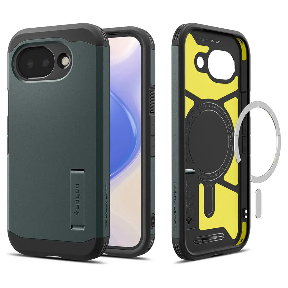 Spigen – Tough Armor MagSafe obal pro Google Pixel 10a – tmavě zelený