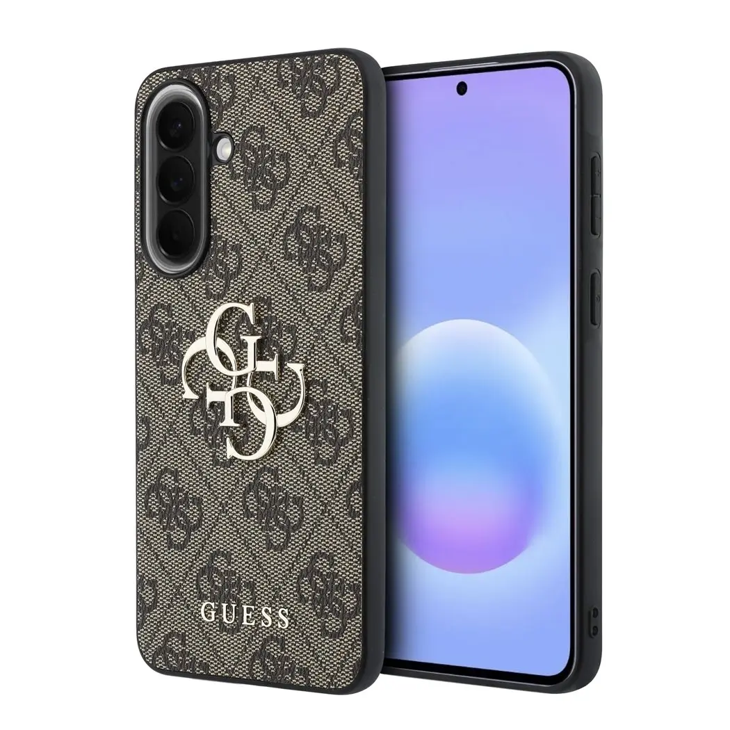 Kryt Guess PU 4G Metal Logo pro Samsung Galaxy A57 hnědý