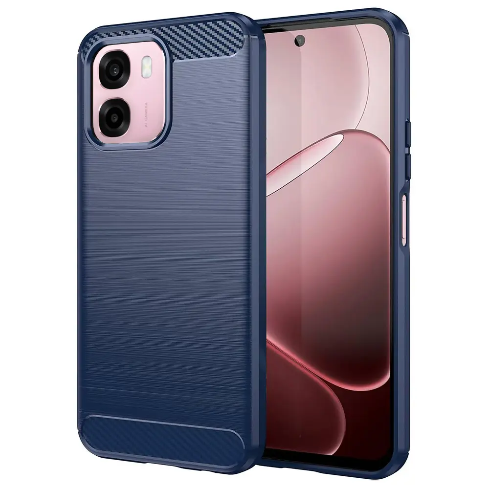 Kryt Techsuit Carbon Silicone Oppo A6 a A6x a A6k modrý