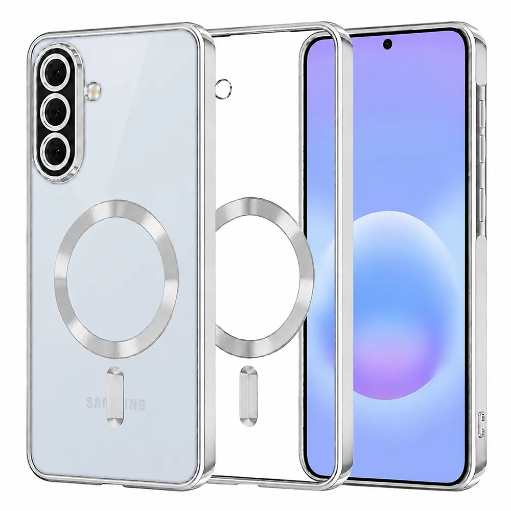 Kryt Techsuit Luxury Crystal MagSafe Samsung Galaxy A57 5G stříbrný
