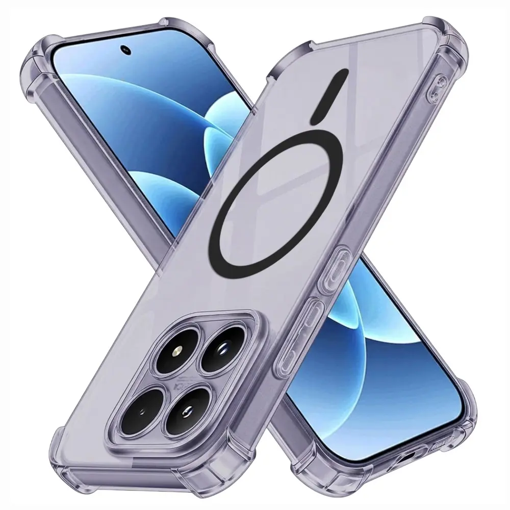 Techsuit - Shockproof Clear Silicone MagSafe nárazuvzdorné silikonové pouzdro pro Xiaomi 17 - kouřově černé