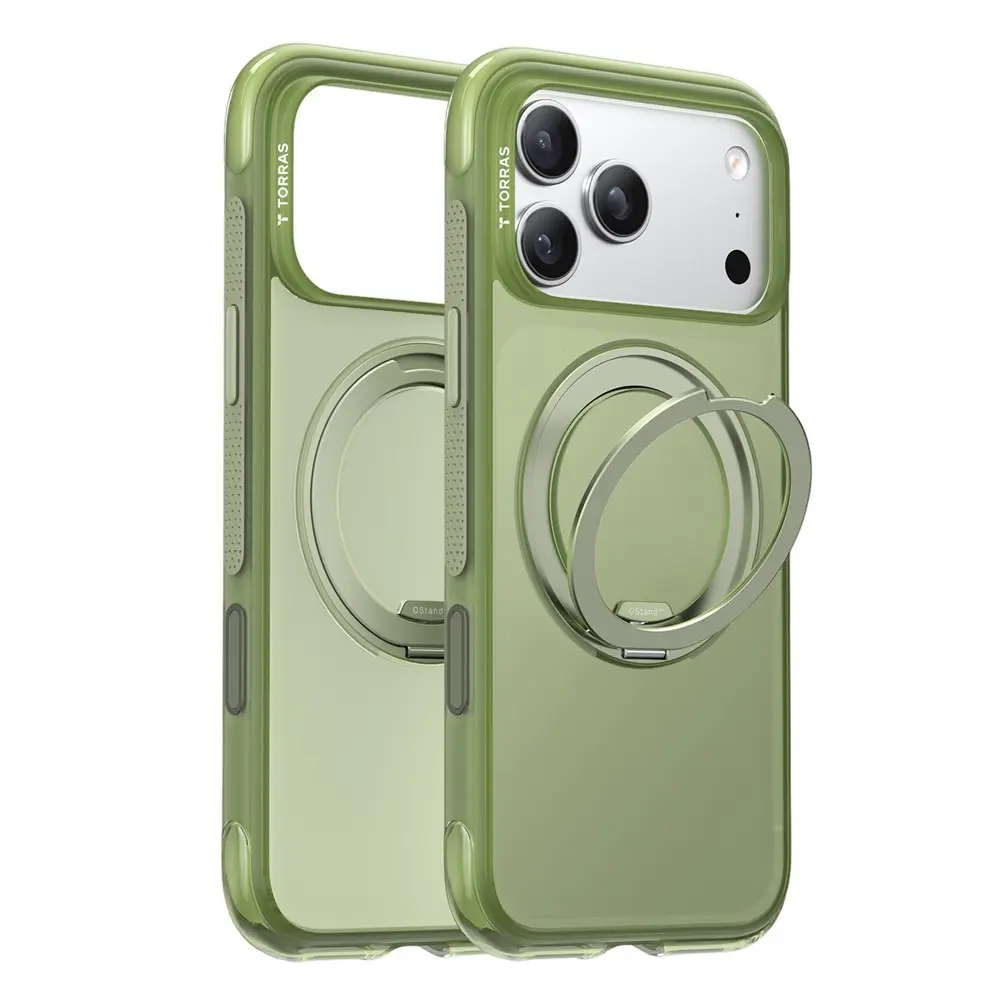Torras - Ostand O3 Air Series pouzdro se stojanem pro iPhone 17 Pro Max - lesně zelené