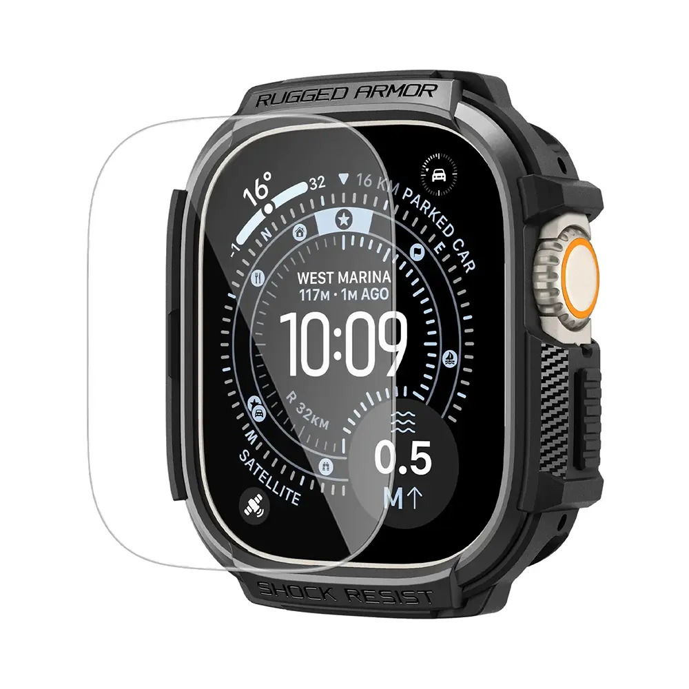 Ochranné tvrzené sklo Spigen (ACS11414) Apple Watch Ultra / Ultra 2 / Ultra 3 černé