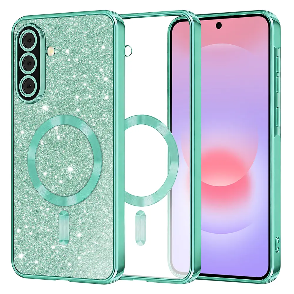 Kryt Techsuit Luxury Glitter MagSafe pro Samsung Galaxy A37 5G světle zelený