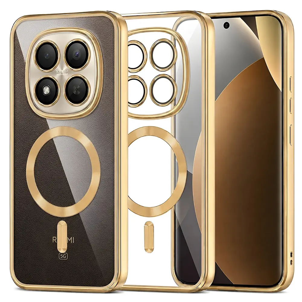 Kryt Techsuit Luxury Crystal MagSafe pro Xiaomi Redmi Note 15 Pro+ 5G / Poco M8 Pro 5G zlatý
