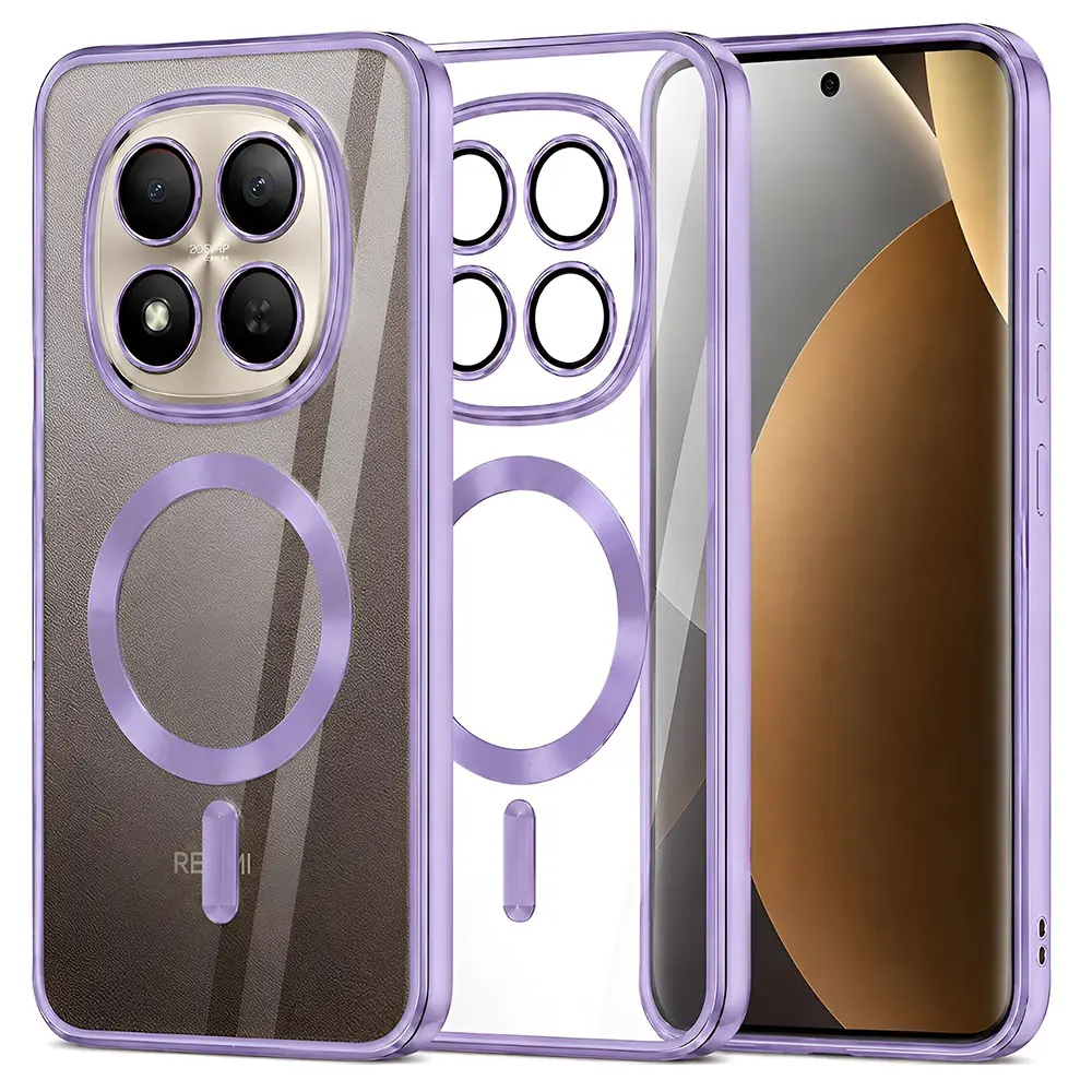 Kryt Techsuit Luxury Crystal MagSafe pro Xiaomi Redmi Note 15 Pro+ 5G / Poco M8 Pro 5G světle fialový