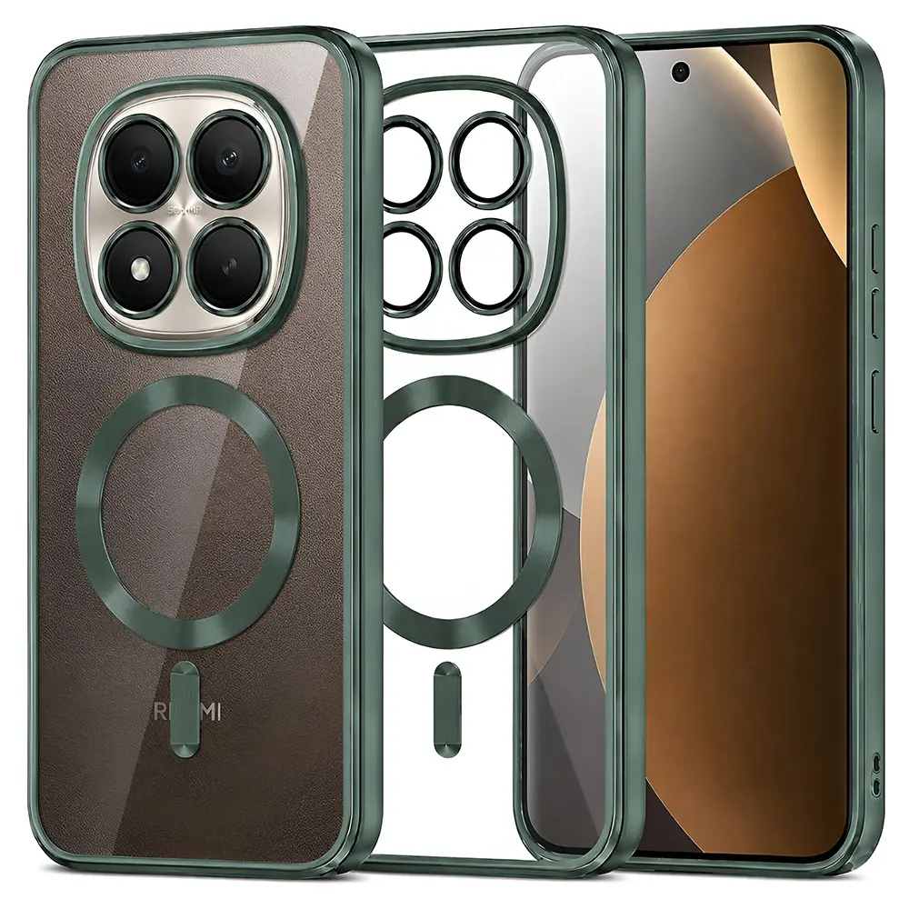 Kryt Techsuit Luxury Crystal MagSafe pro Xiaomi Redmi Note 15 Pro+ 5G / Poco M8 Pro 5G tmavě zelený