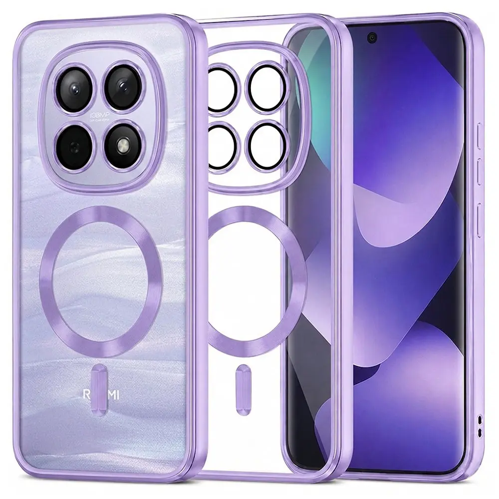 Kryt Techsuit Luxury Crystal MagSafe pro Xiaomi Redmi Note 15 5G / Note 15 4G / Poco M8 5G fialový