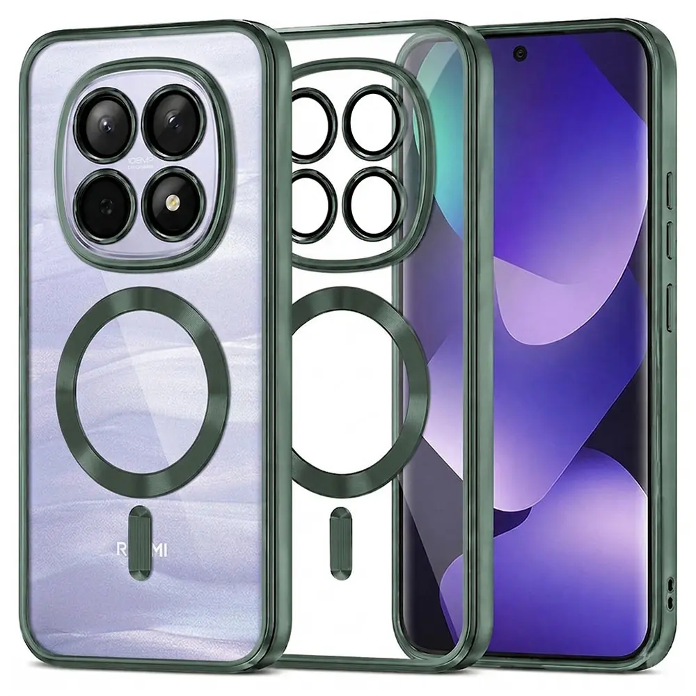 Kryt Techsuit Luxury Crystal MagSafe pro Xiaomi Redmi Note 15 5G / Note 15 4G / Poco M8 5G zelený
