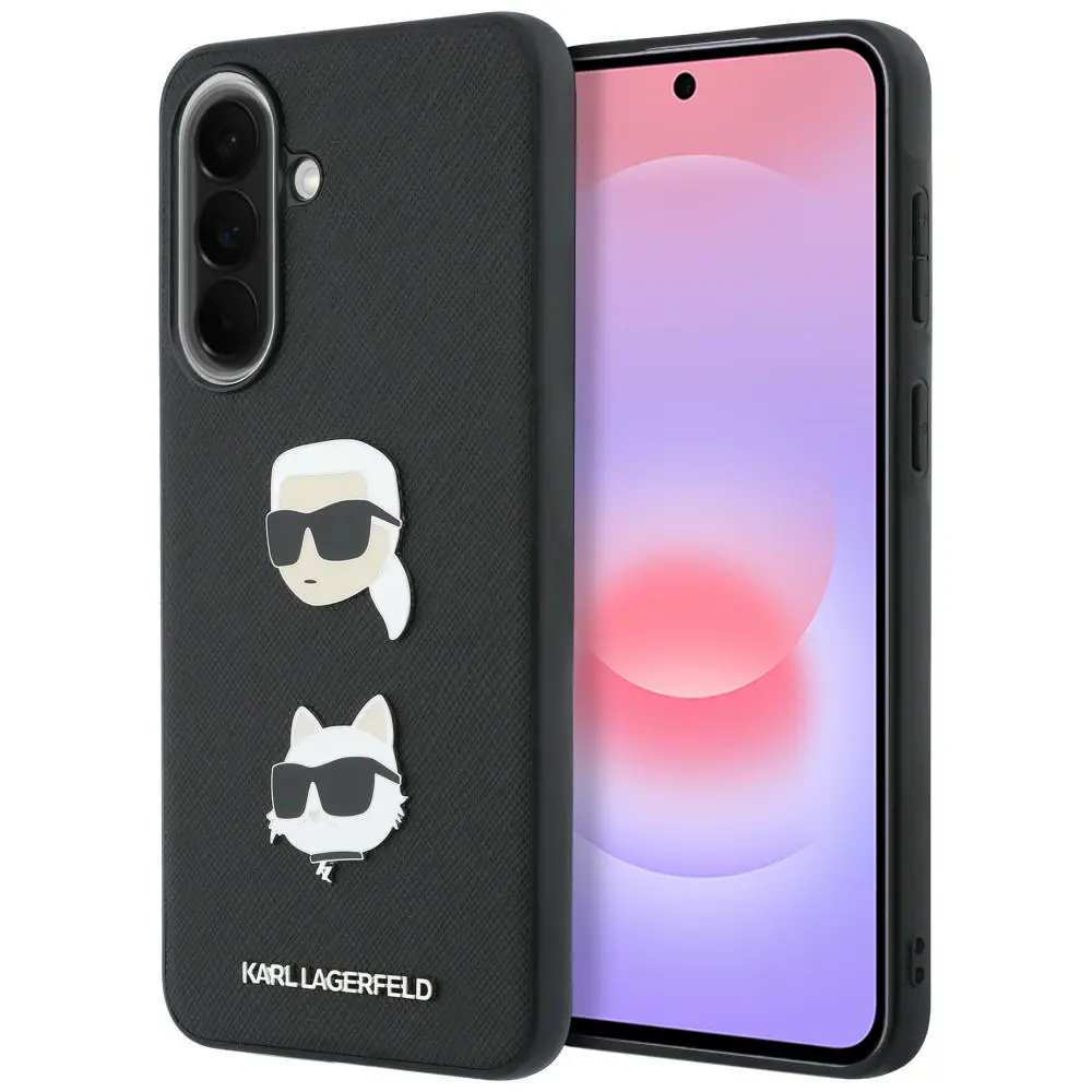 Kryt Karl Lagerfeld Hardcase K&amp;C Heads Pins and Logo (KLHCSA37PSFDHPOK) pro Samsung Galaxy A37 5G černý