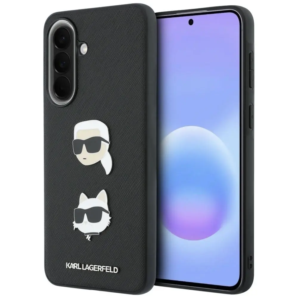 Karl Lagerfeld Liquid Silicone Metal Karl and Choupette Zadní Kryt pro Samsung Galaxy A57 Black KLHCSA57PSFDHPOK