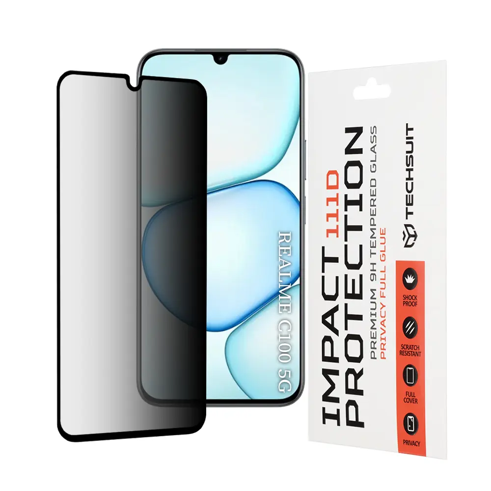Tvrzené sklo Techsuit 111D Privacy Realme C100 5G černé