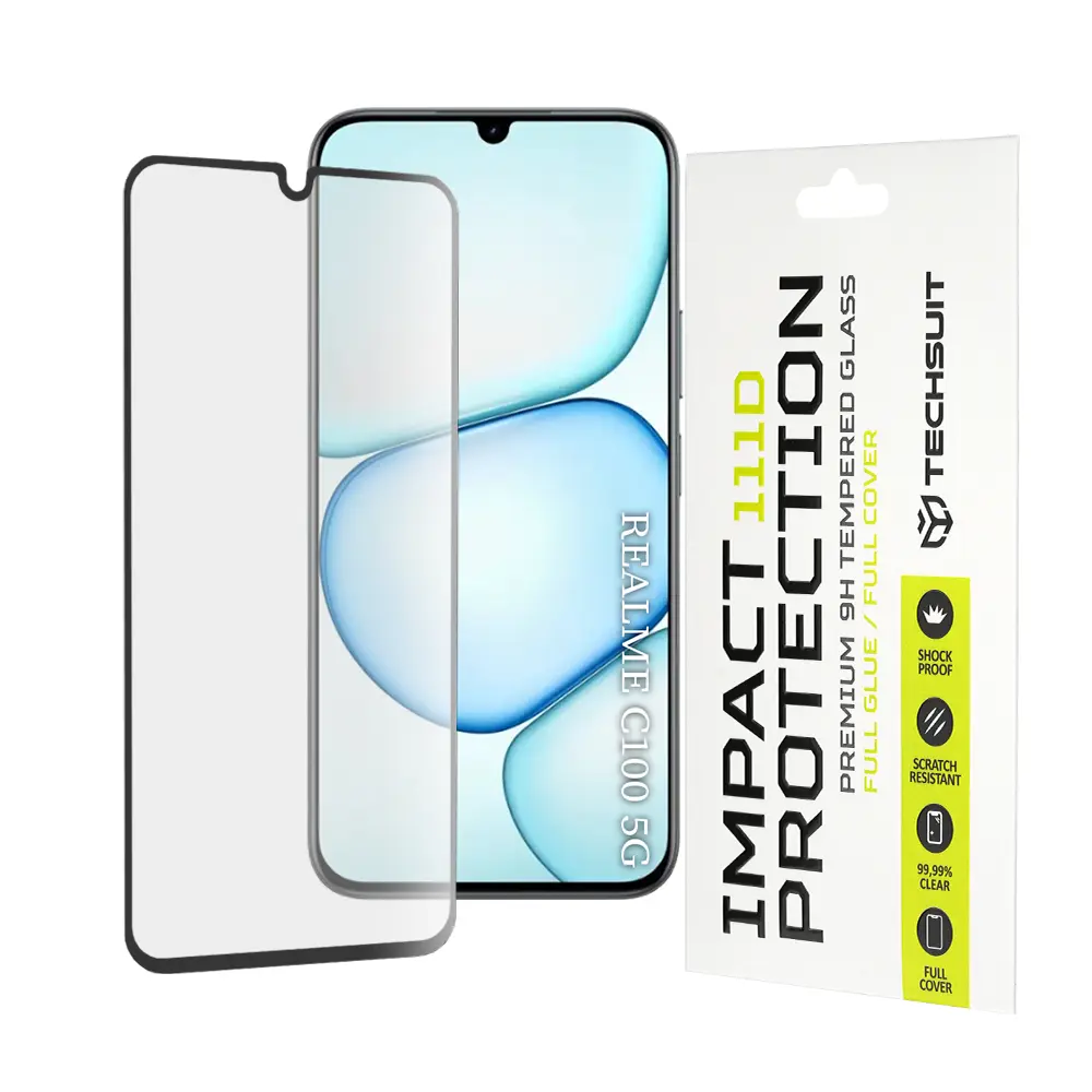 Tvrzené sklo Techsuit 111D Full Cover Realme C100 5G černé
