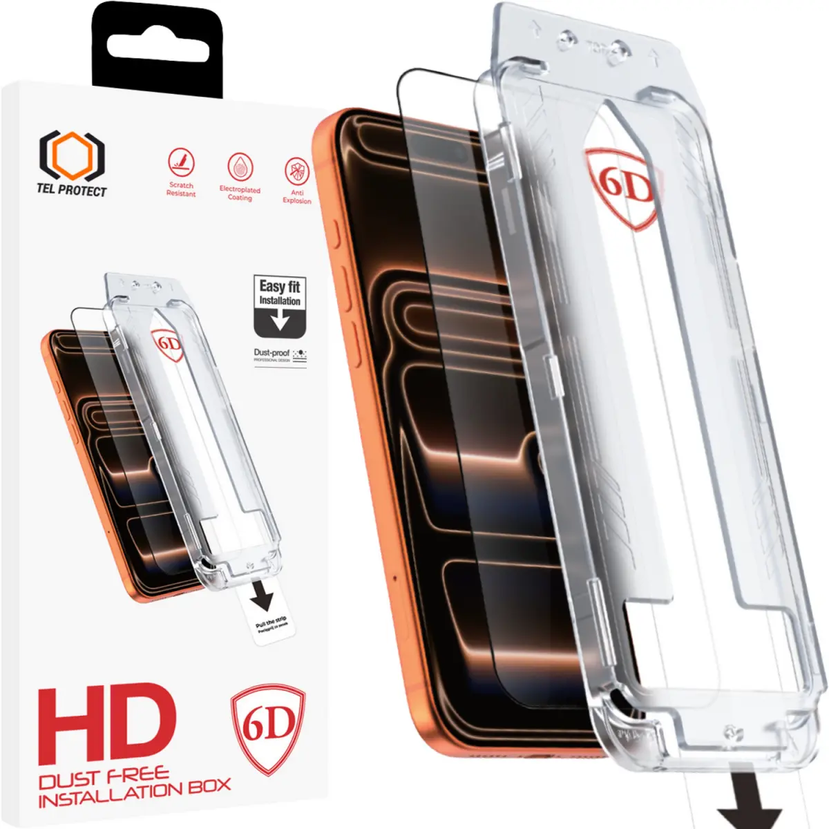 Tvrzené sklo Tel Protect Dust-Free Easy Fit Full Glue 6D pro iPhone 17 Pro černé