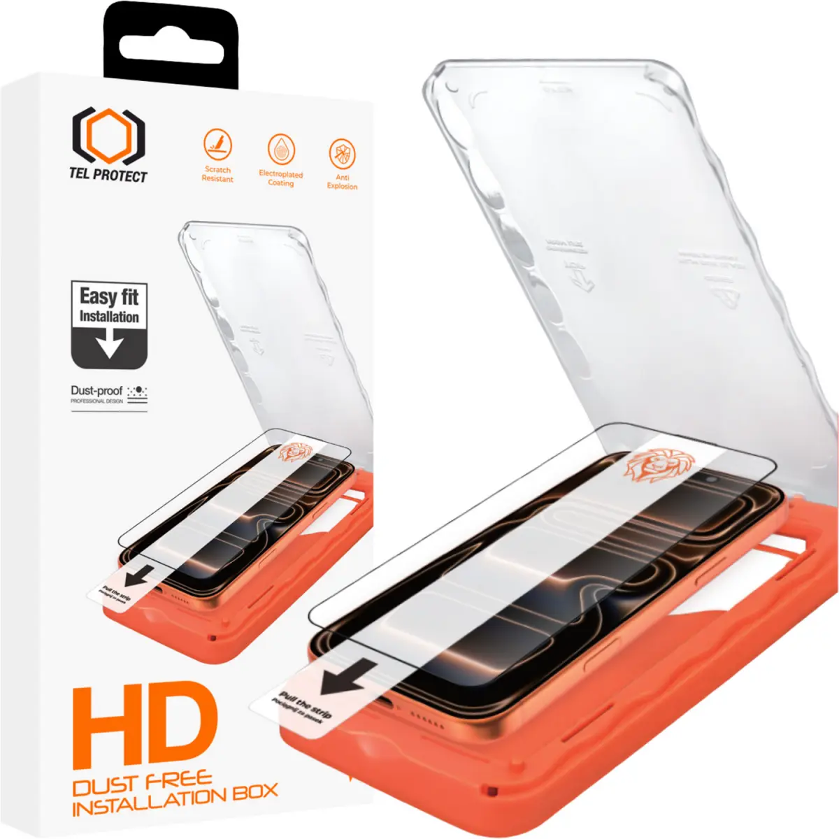 Tvrzené sklo Tel Protect Dust-Free Easy Fit HD Titan pro iPhone 17 Pro černé
