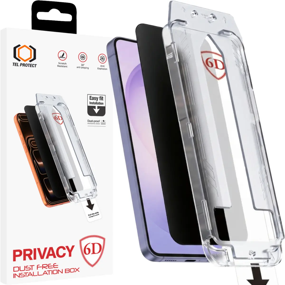 Tvrzené sklo Tel Protect Dust-Free Easy Fit Privacy 6D pro Samsung Galaxy S26 Plus černé