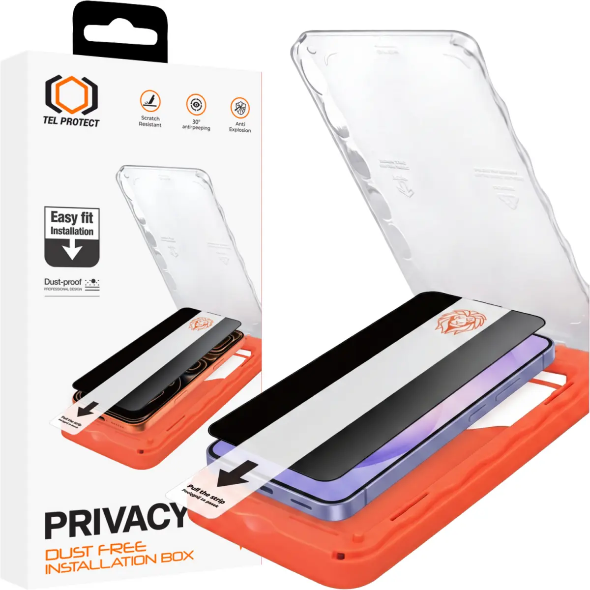 Tvrzené sklo Tel Protect Dust-Free Easy Fit Privacy Titan pro Samsung Galaxy S26 černé