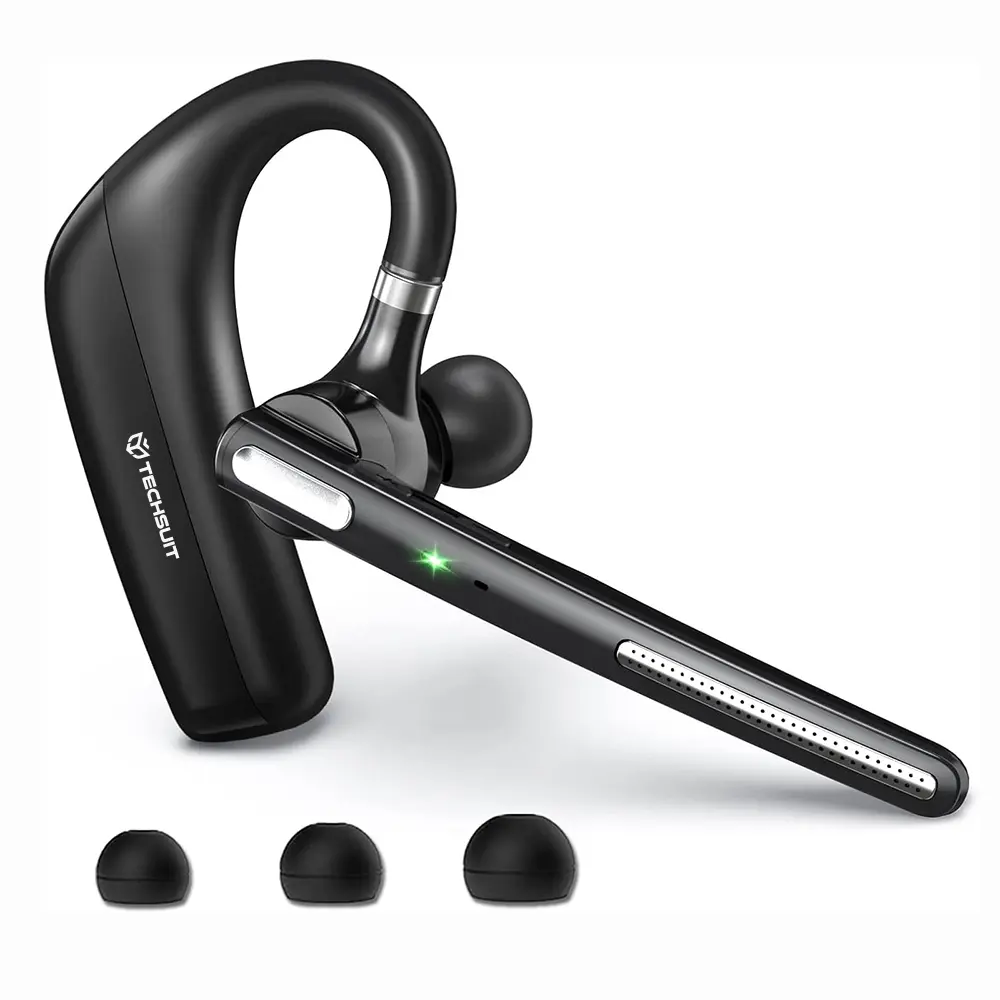Techsuit Bluetooth dvojitý mikrofon s potlačením šumu (G6), černý