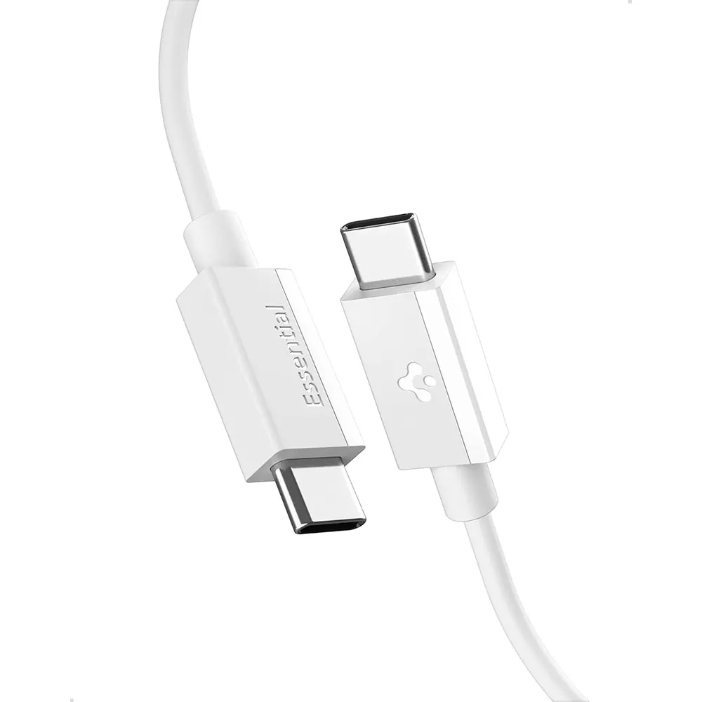 Kabel Spigen Essential EB6015CC (ACA10416) Fast Charging 2x Type-C 60W 480Mbps bílý