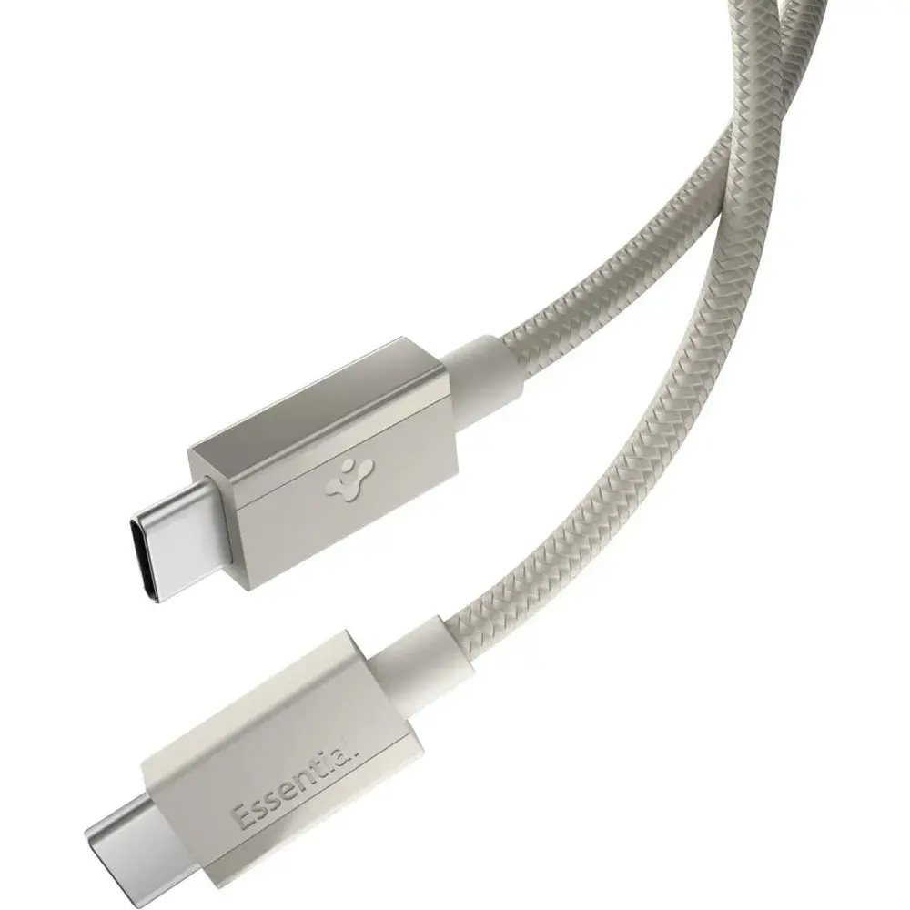 Kabel Spigen Essential EB6015CC (ACA10419) Fast Charging 2x Type-C 60W 480Mbps přírodně titanový
