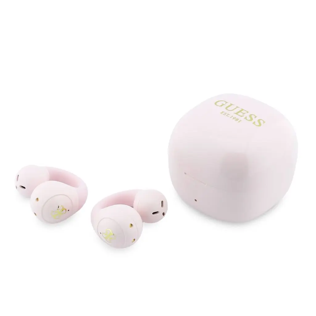 Bezdrátová sluchátka Guess Mini Classic Logo OWS Pink