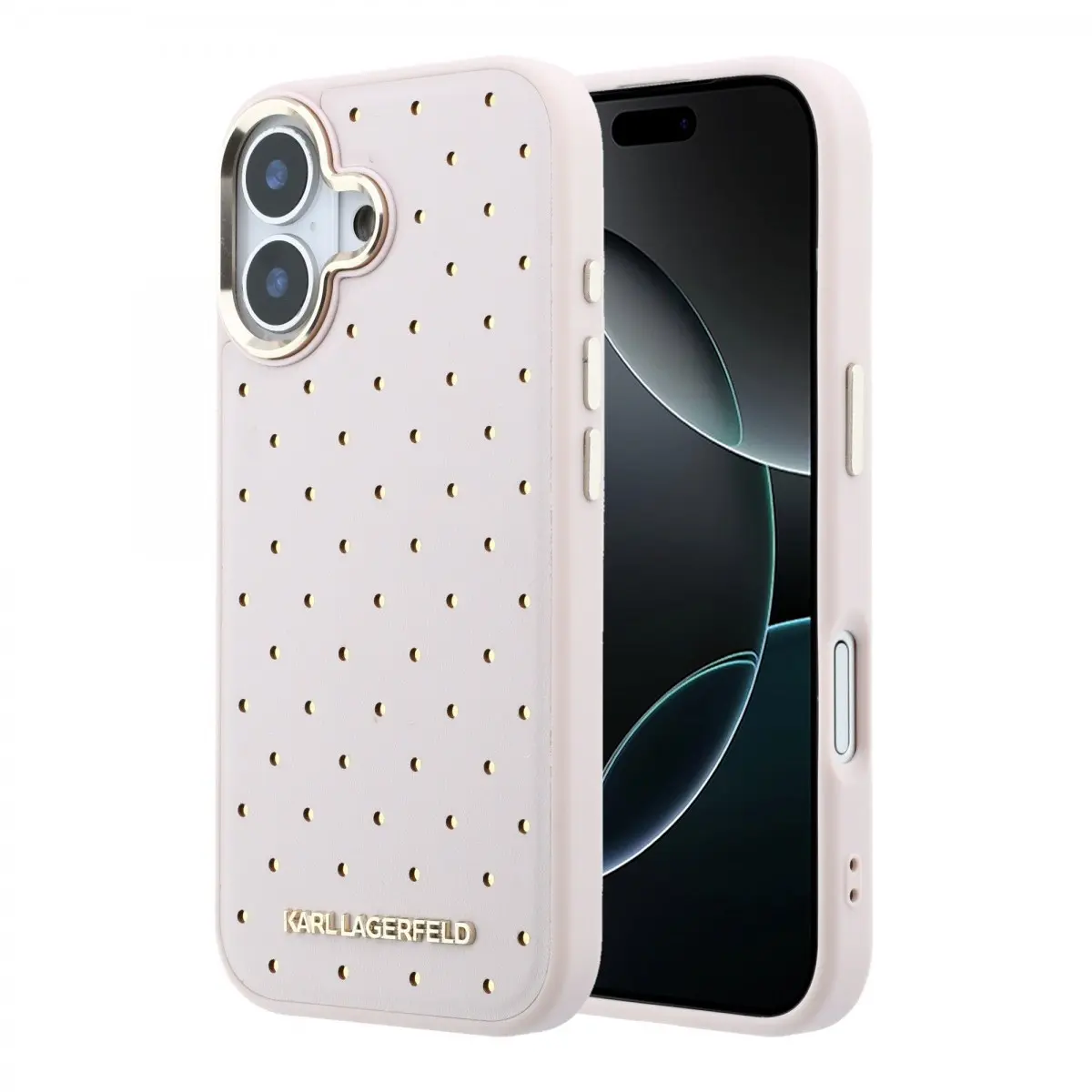 Zadní Kryt Karl Lagerfeld PU Perforated Gold Dots MagSafe pro iPhone 17 Pink