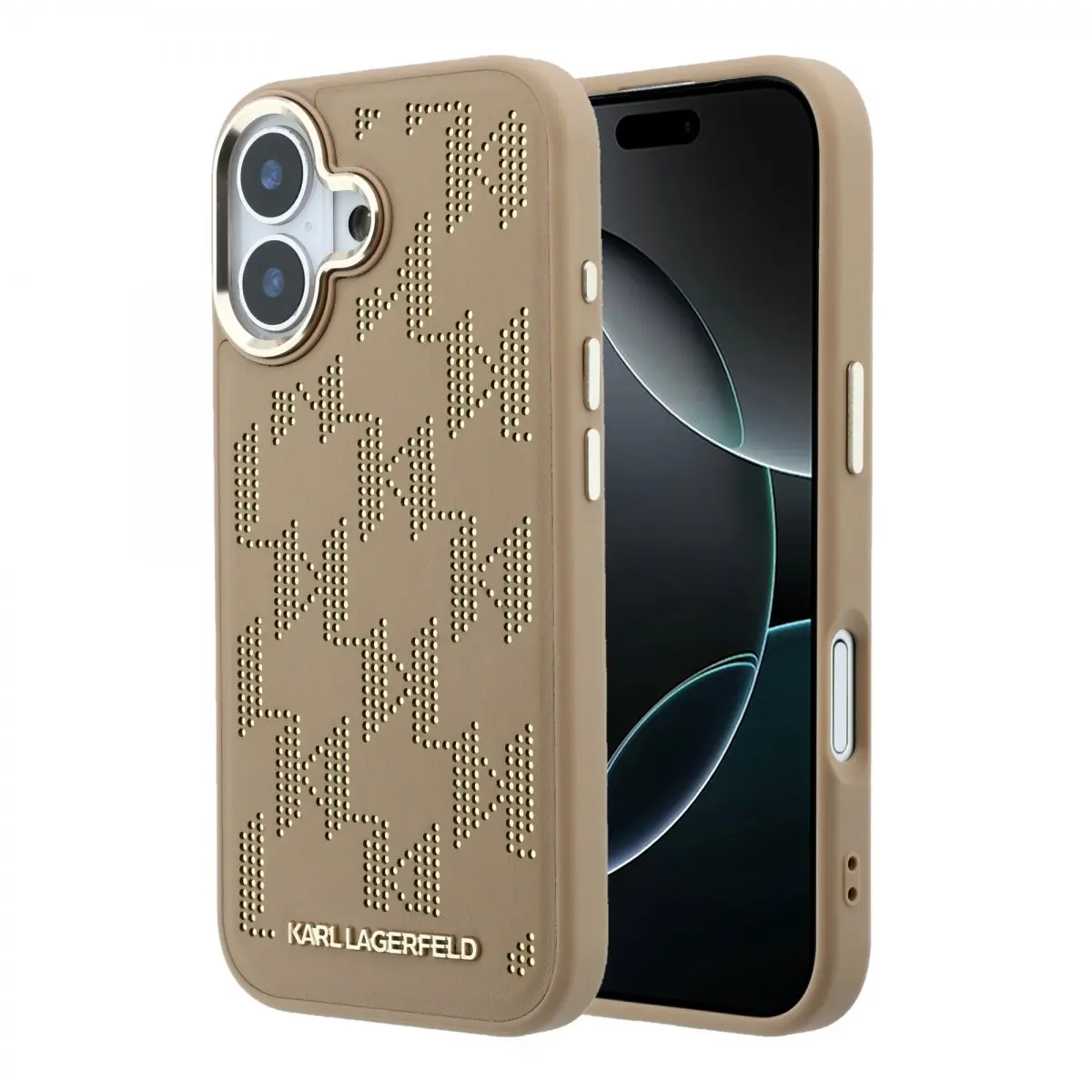 Zadní Kryt Karl Lagerfeld PU Perforated Monogram MagSafe pro iPhone 17 Beige