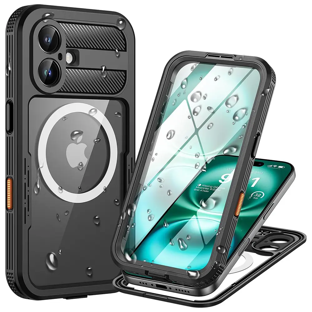 ShellBox Waterproof IP68 vodotěsné pouzdro pro iPhone 16 - černé