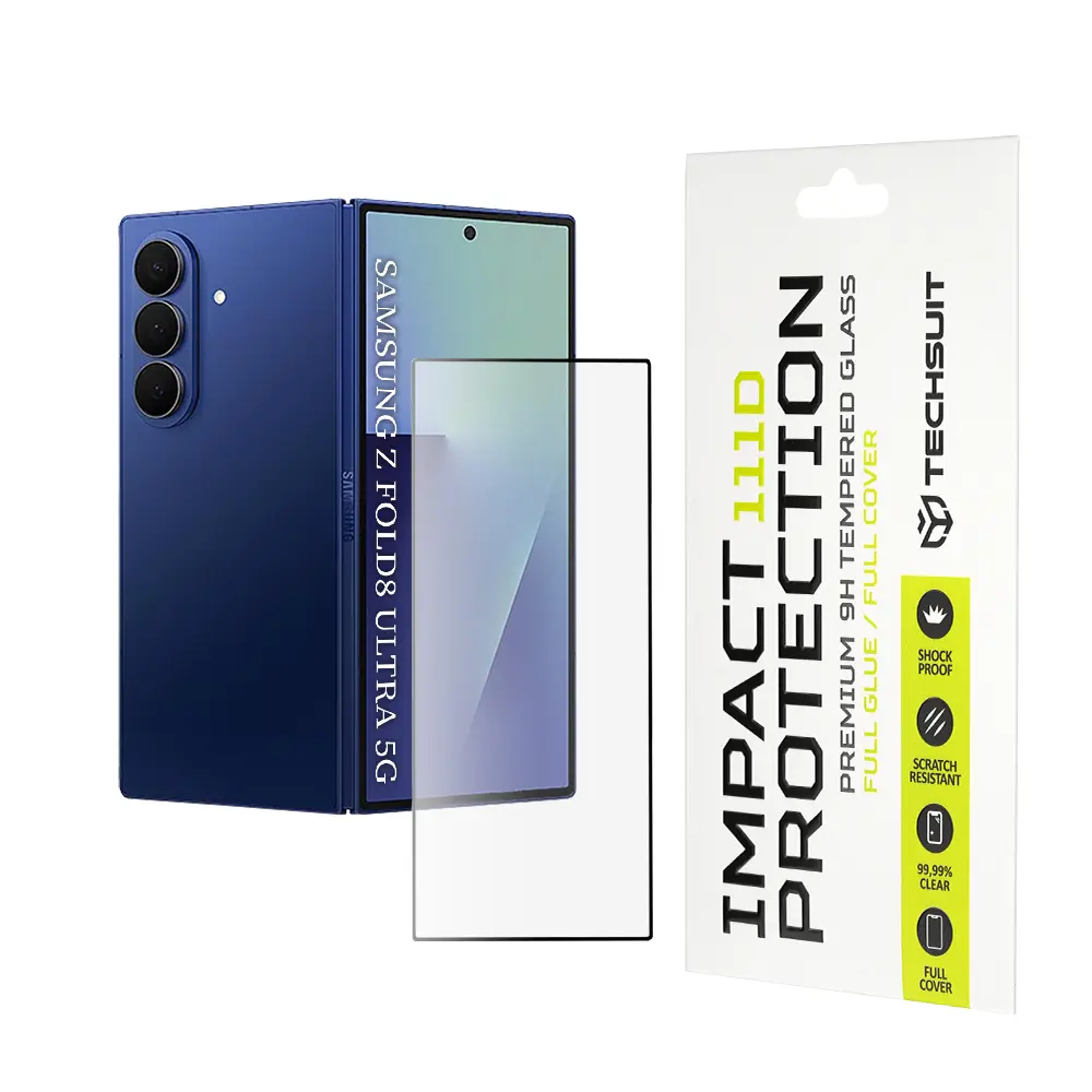 Techsuit 111D Tvrzené sklo, Samsung Galaxy Z Fold 8 Ultra, černé