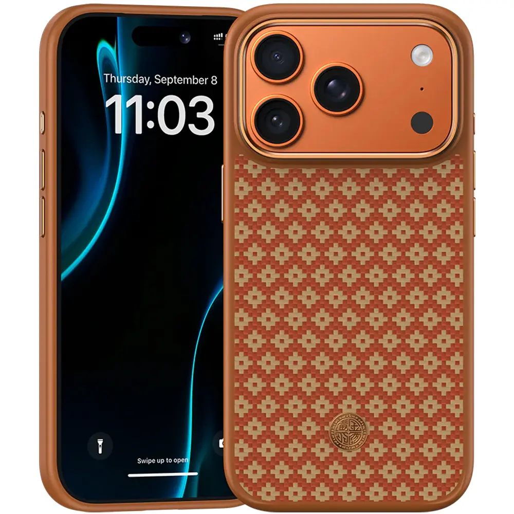Kryt Benks ArmorGrid ArmorPro MagSafe z Kevlaru 600D pro iPhone 17 Pro oranžový