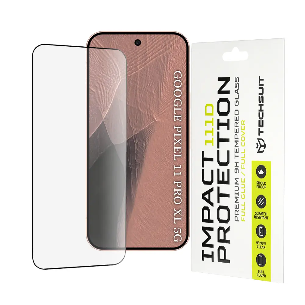 Techsuit 111D Tvrzené sklo, Google Pixel 11 Pro XL, černé