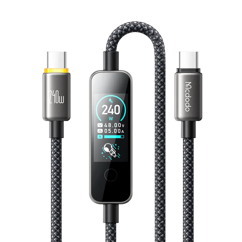 Datový kabel Mcdodo CA-8750 USB-C / USB-C 240 W s TFT displejem 1.2 m černý